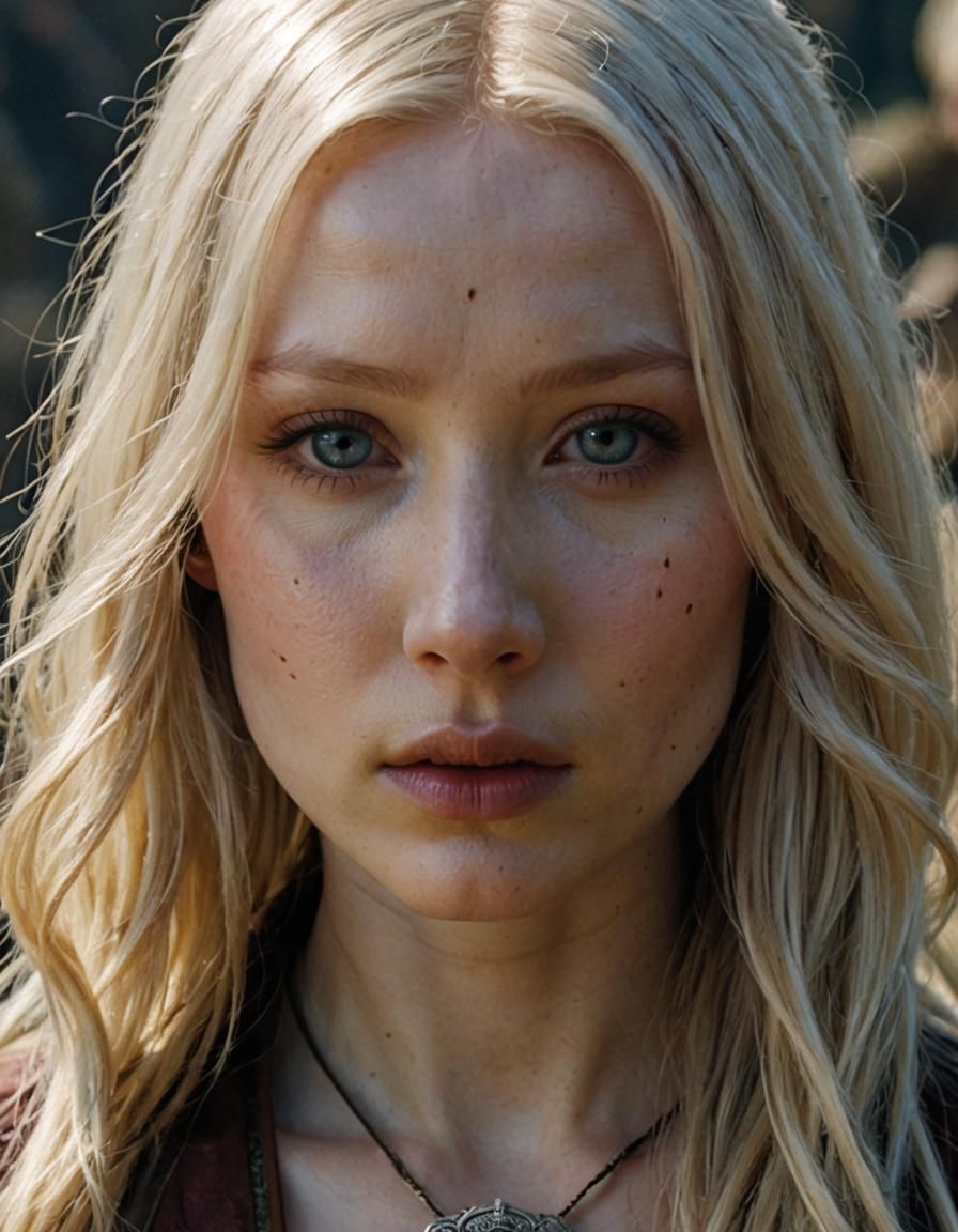 Medieval Warrior with Heterochromic Eyes Portrait