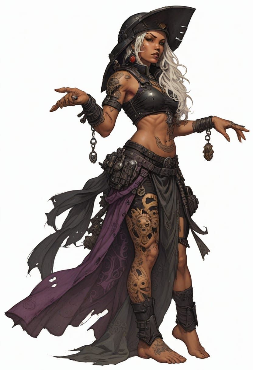 Tattooed Space Marine Illustration in Comic Book Style