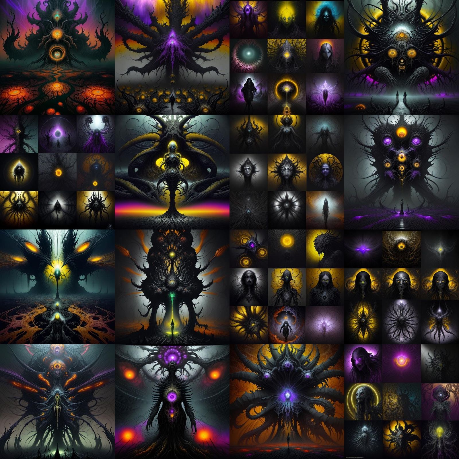 Dark Fantasy Chaos: Twisted Gods Clash in a Kaleidoscopic Ni...