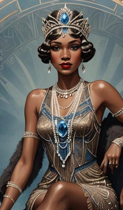 1920s Art Deco Burlesque Dancer Illustration