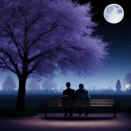 Cosmic Serenade: Sycamore Tree Under Moonlight