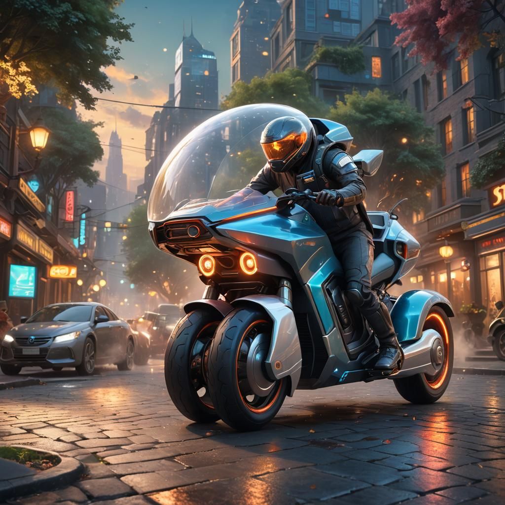 Futuristic Sci-Fi Vehicle in Surreal Photoillustration