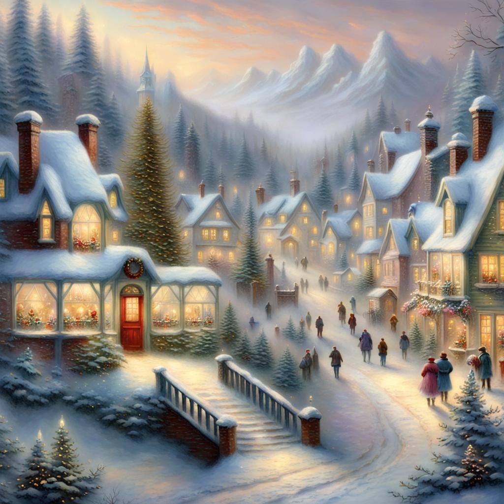 Christmas Village Wonderland in Ethereal Style