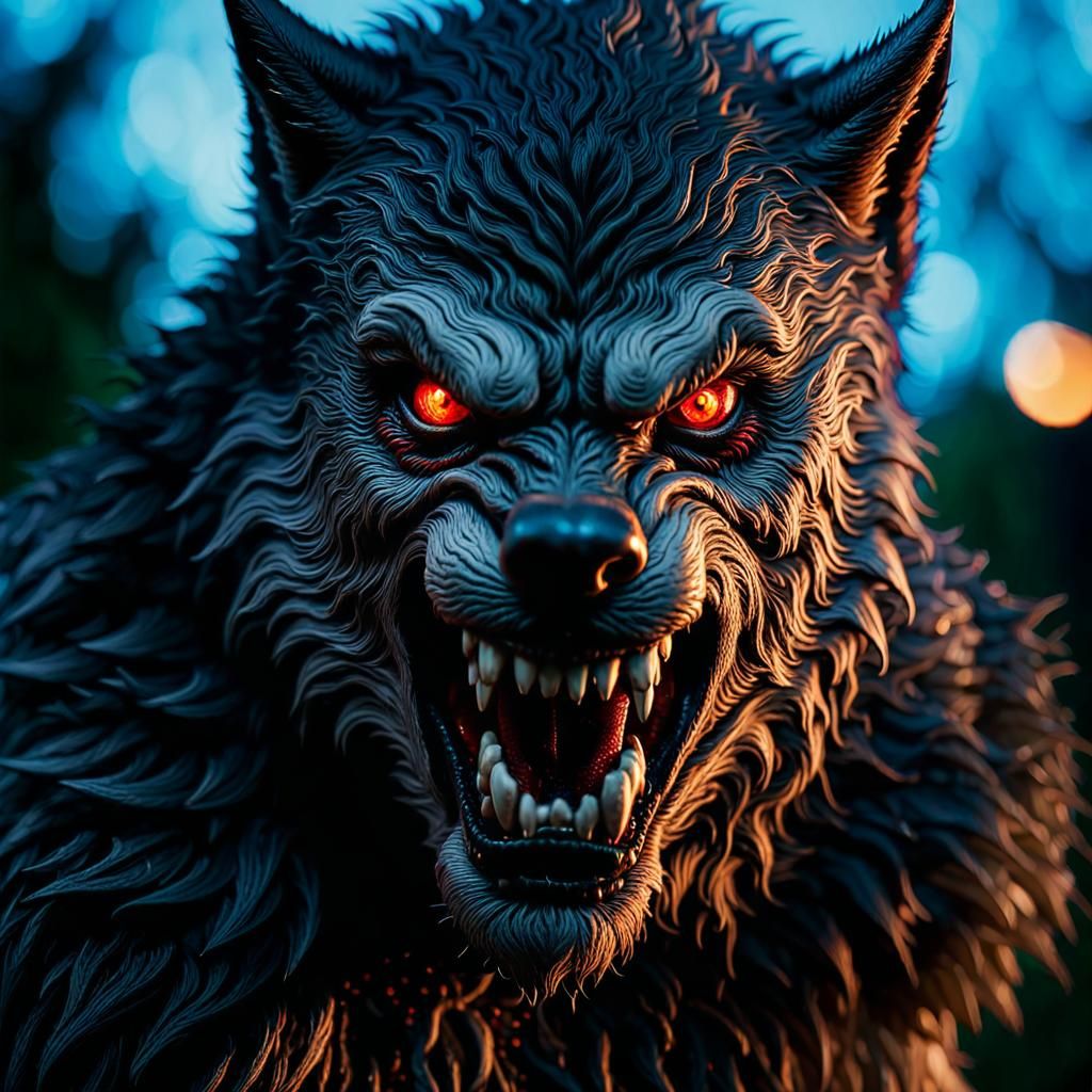 Realistic Werewolf Transformation in Detailed Photography