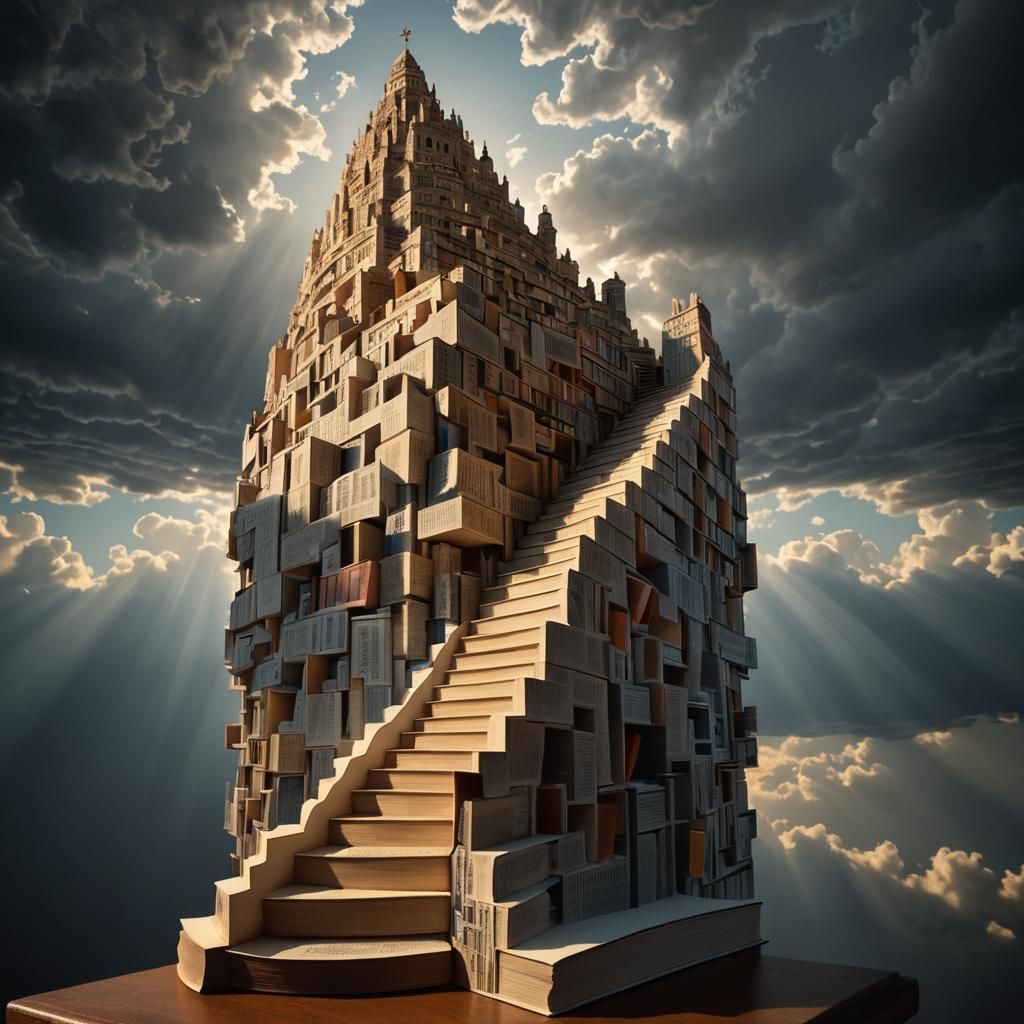 Surreal Tower of Babel Rises From Book