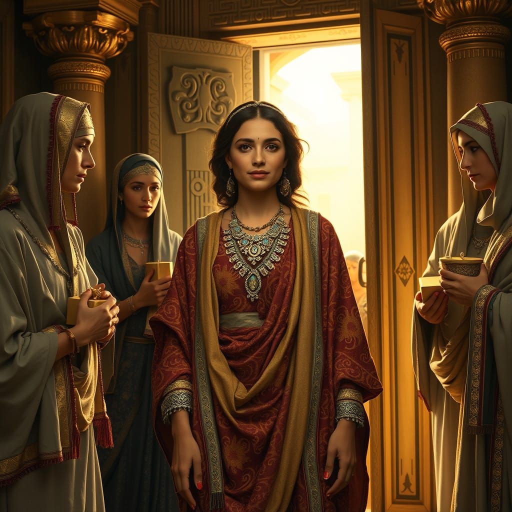 Woman of Israel Surrounded by Egyptian Neighbors in Lavish F...