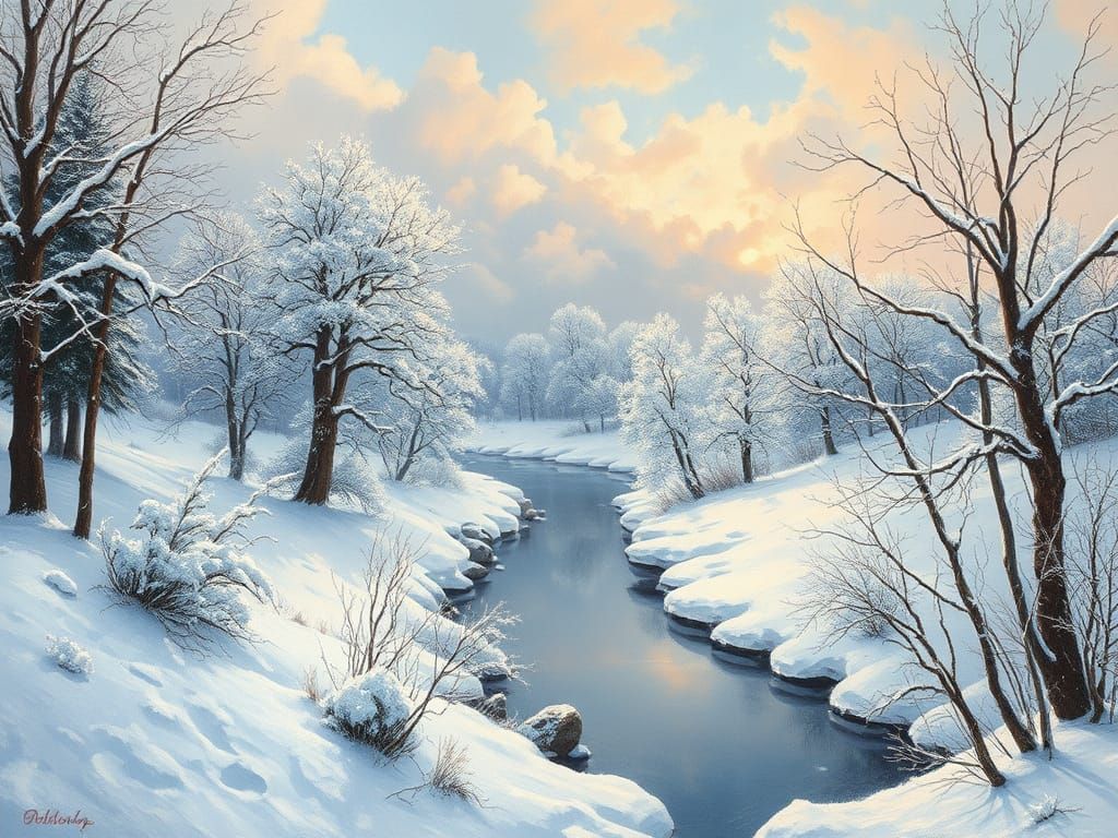 Masterful Winter Landscape Painting