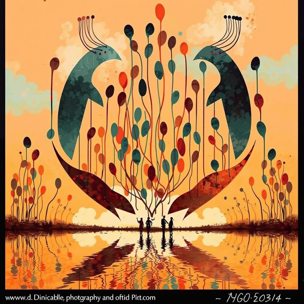 Abstract Dystopian Double Exposure Photograph in Surreal Wat...