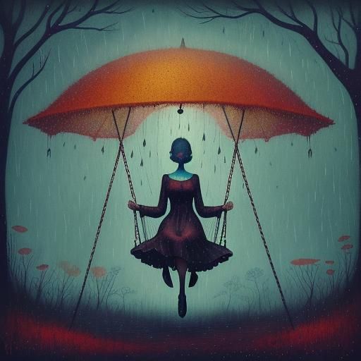 Girl on a Swing: Pop Surrealism Illustration