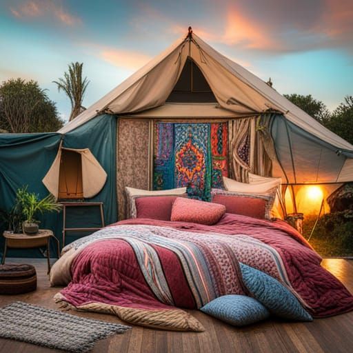 outdoor bohemian bedroom