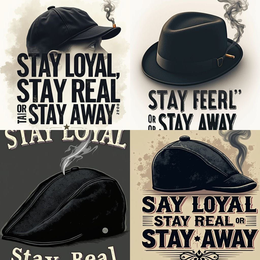 Stay Loyal Stay Real Typography with Vintage Flat Cap Design