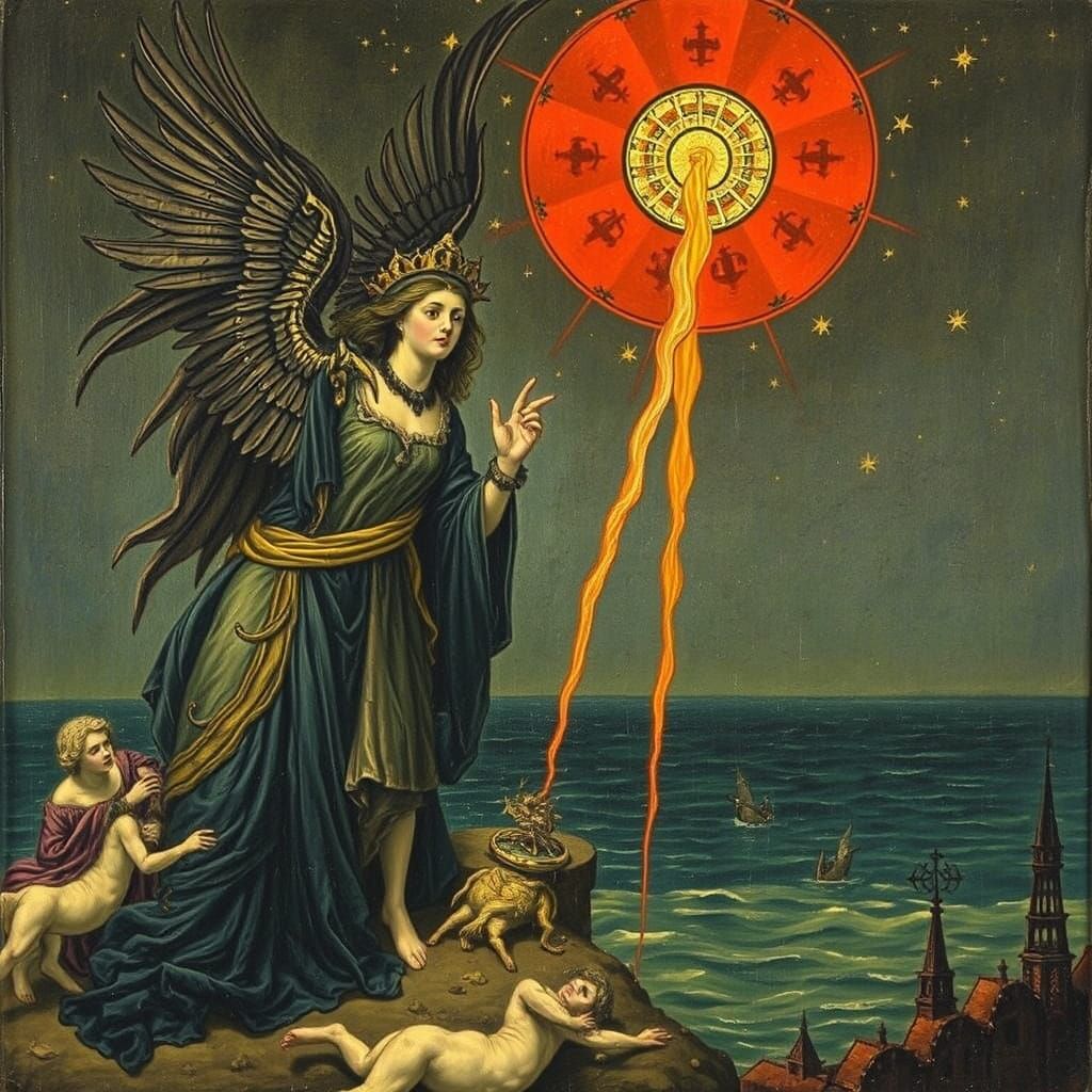 Allegory Oil Painting in Dark Academic Style