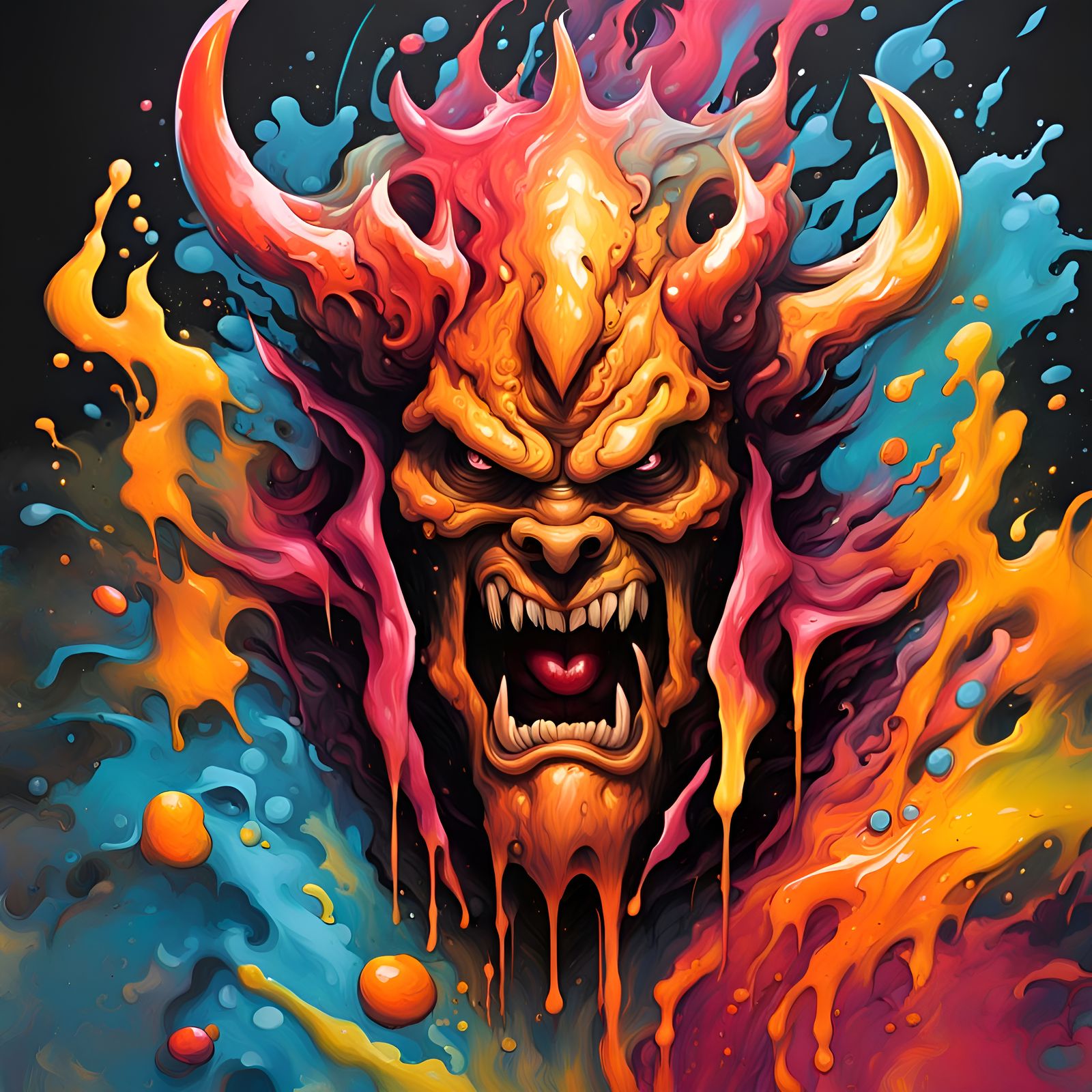 Surtr in Colorful Graffiti Street Art Style