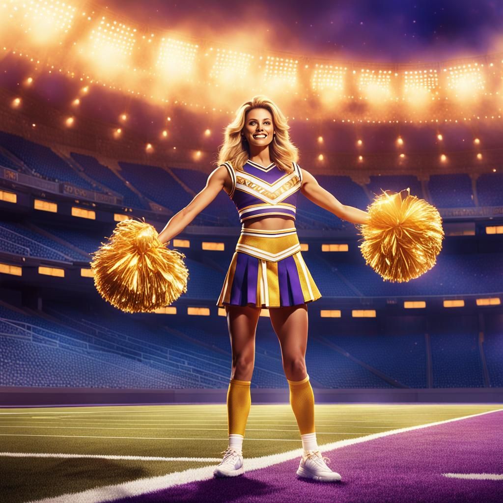 Cheerleader in Stadium, Fantasy Concept Art