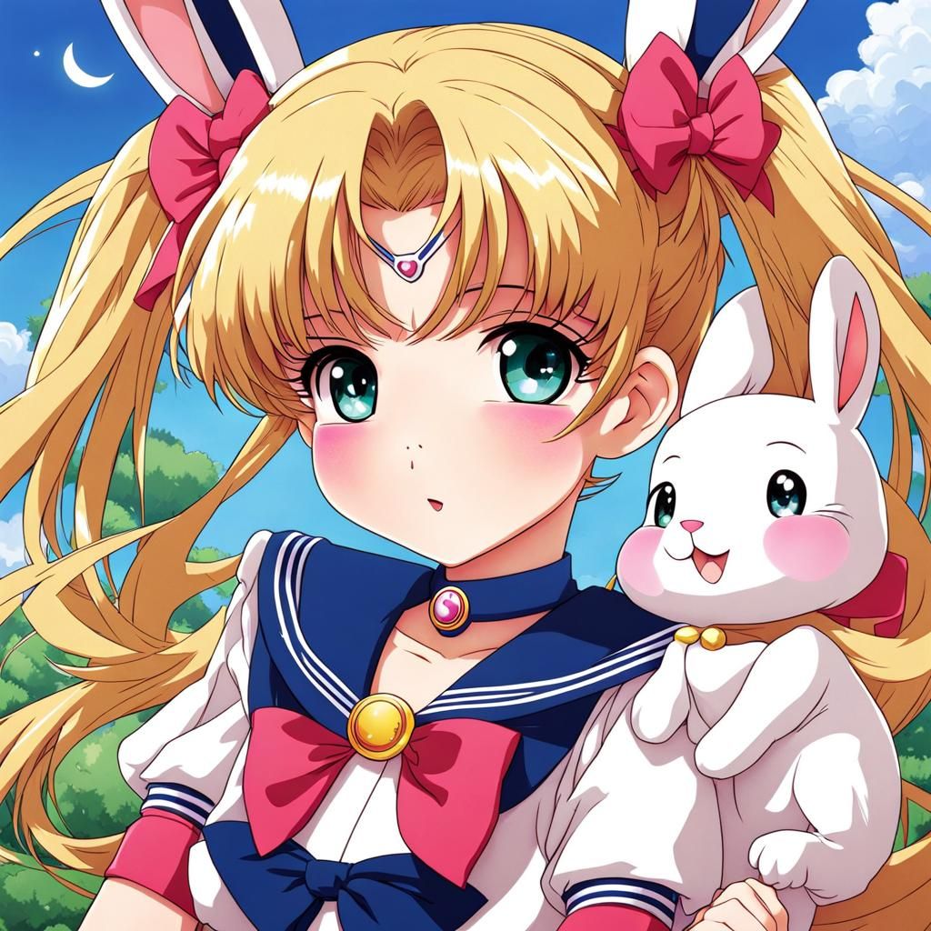 Anime Rabbit Girl Cosplay as Sailor Moon