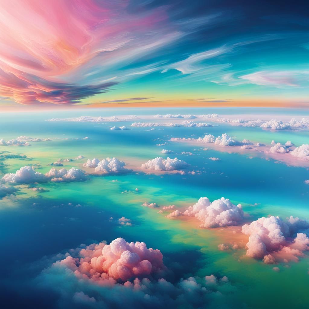 Earth From Space in Vibrant Oil Painting Style