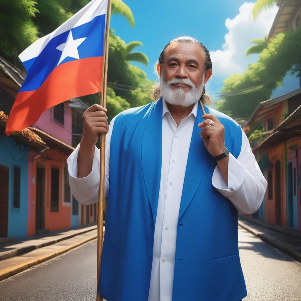 Maestro in Maricao, Puerto Rico with Vibrant Puerto Rican Fl...
