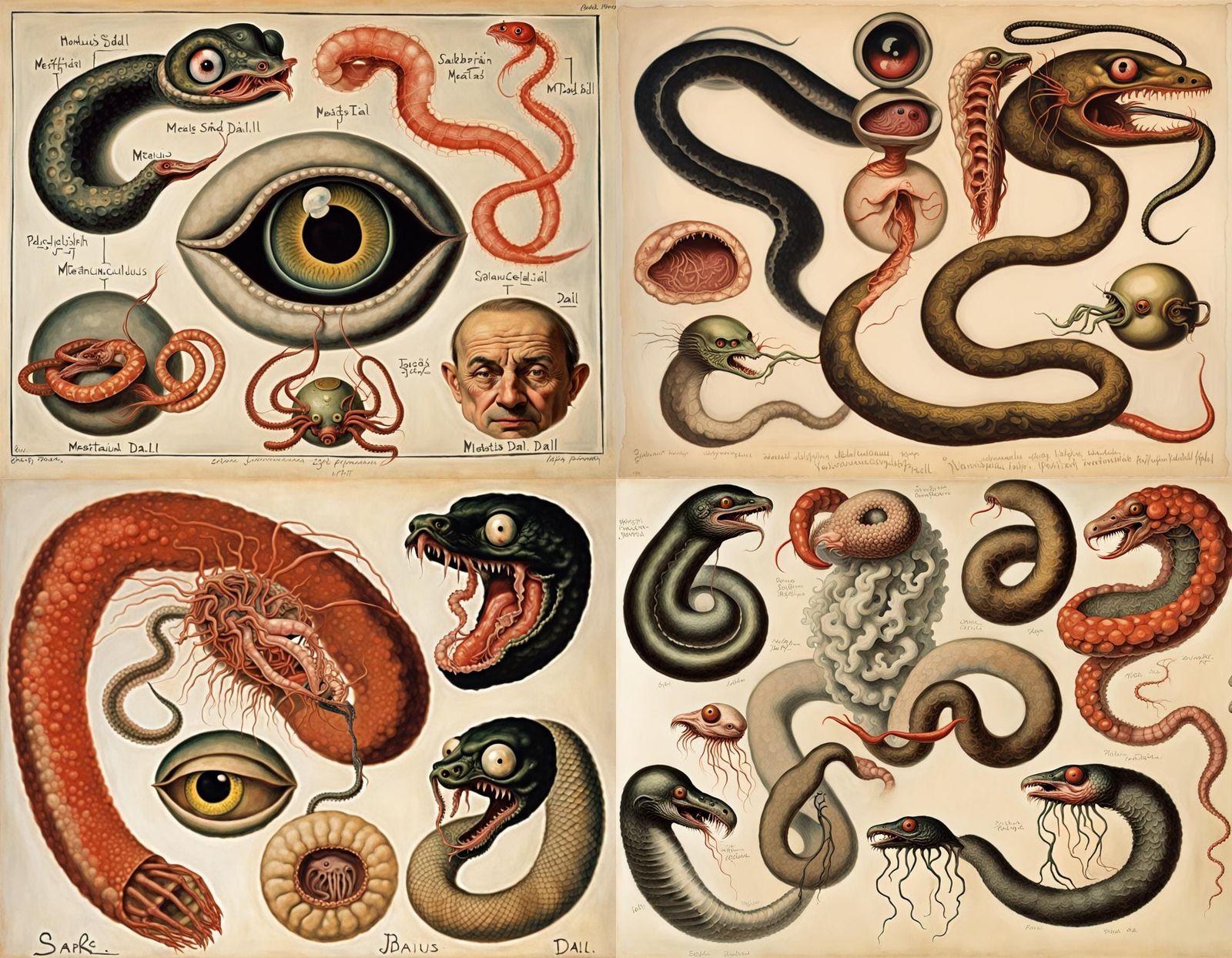 Grotesque Mutant Creature Inspired by Surrealism