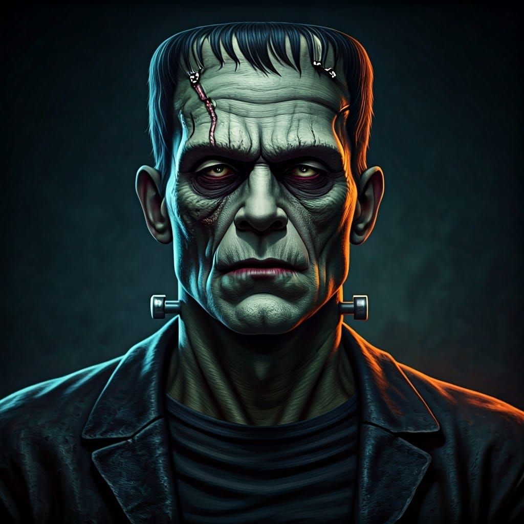 Scary Frankenstein Halloween Costume: Hyper Detailed Art