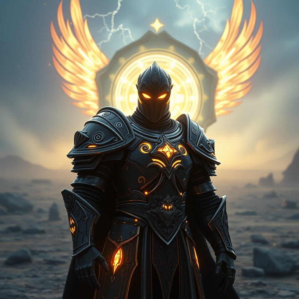 Celestial Knight Guarding Dimensional Portal