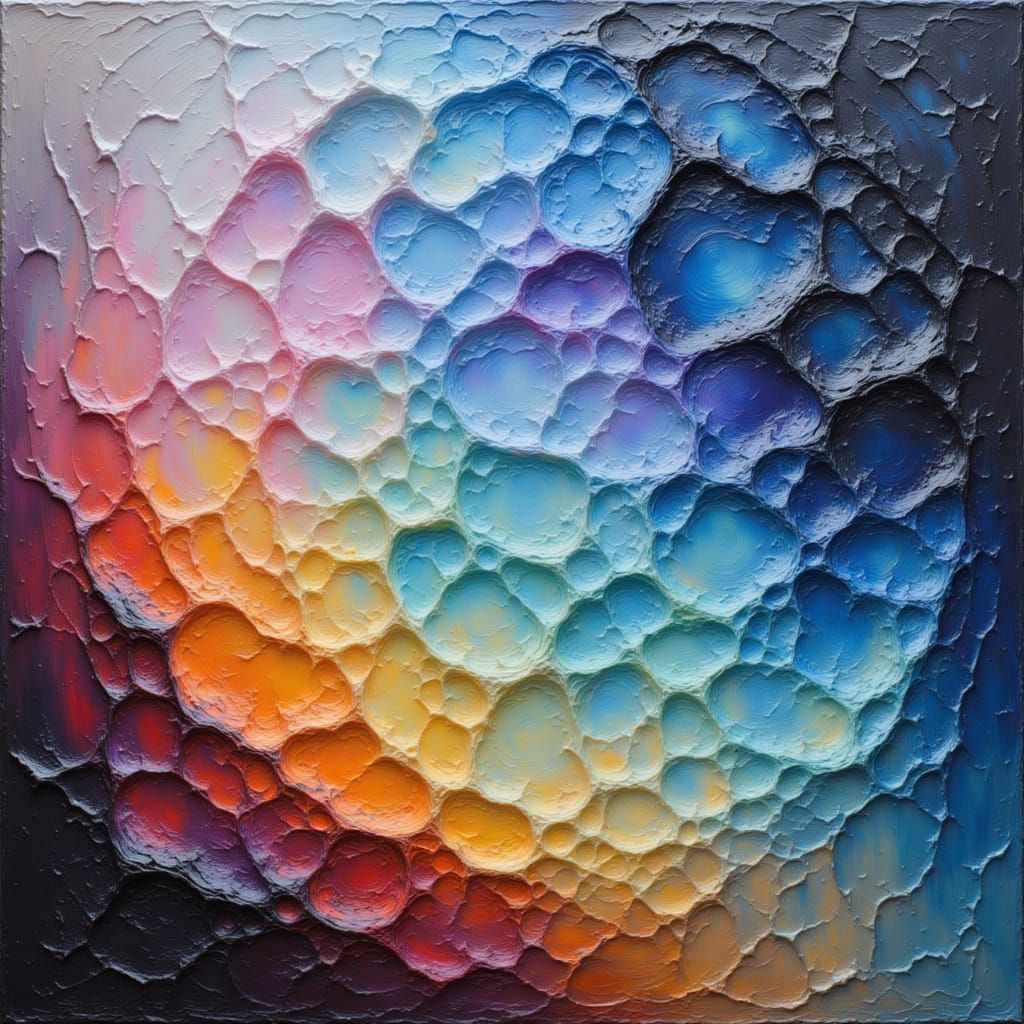 Textured Opal Light and Rainbow Grades as Oil Painting