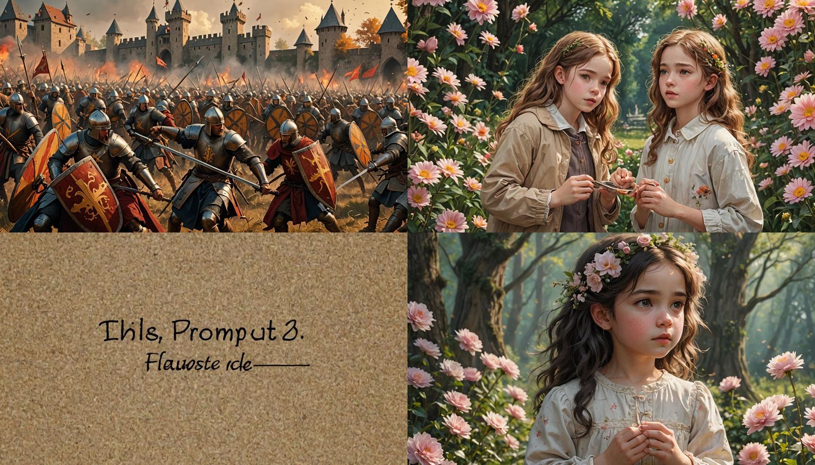 Medieval Battle Scene in Warm Digital Art