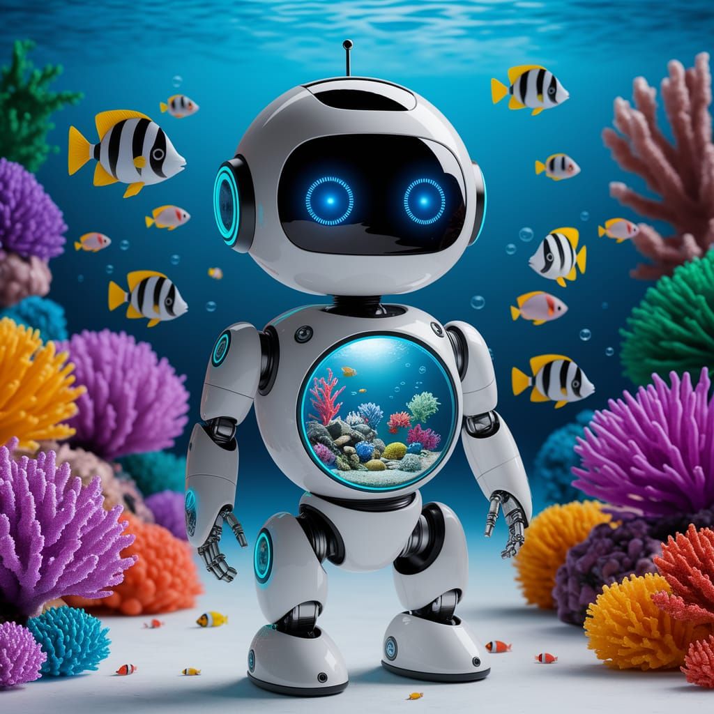 Robot Aquarium: Miniature World in a Chest