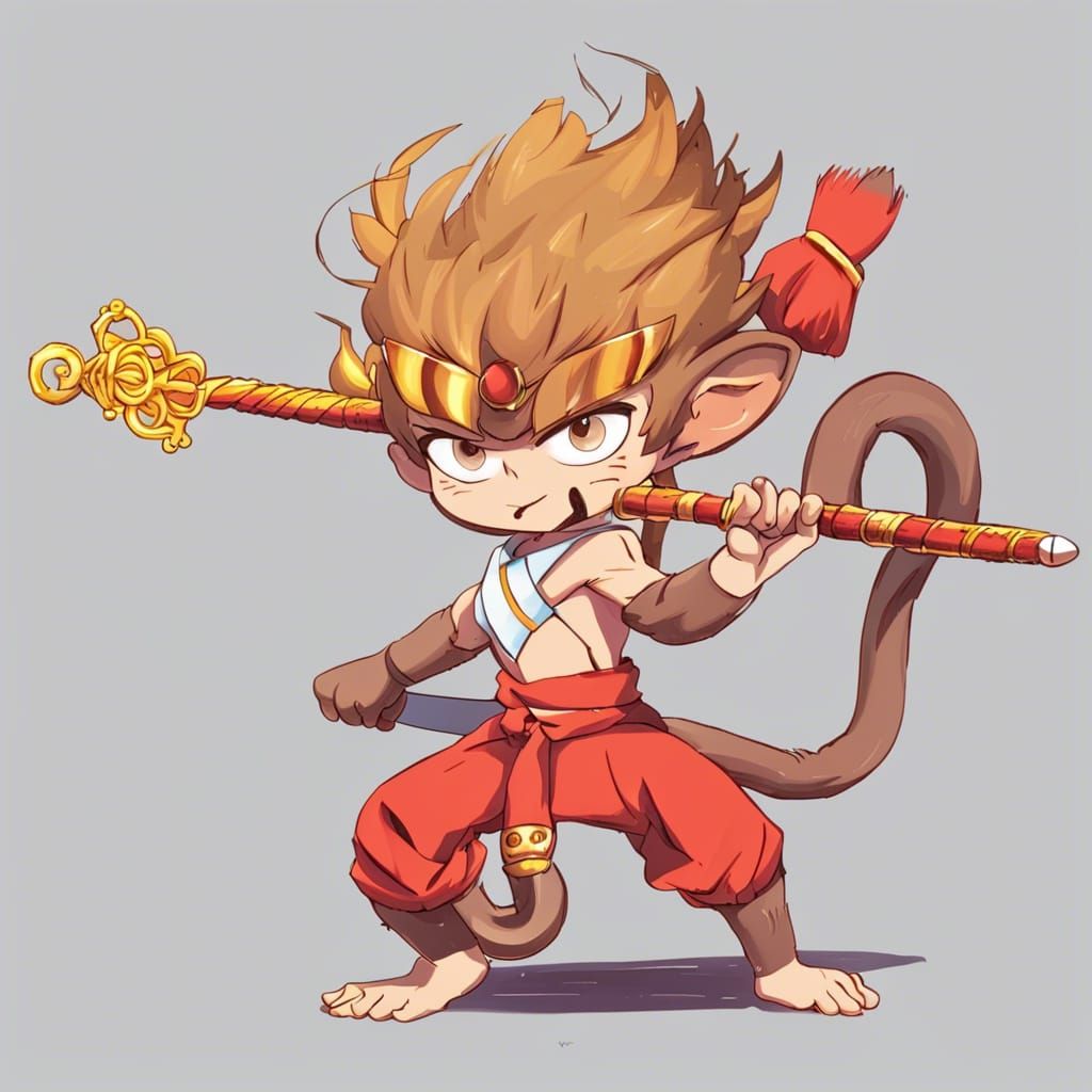 Monkey King in Anime Style