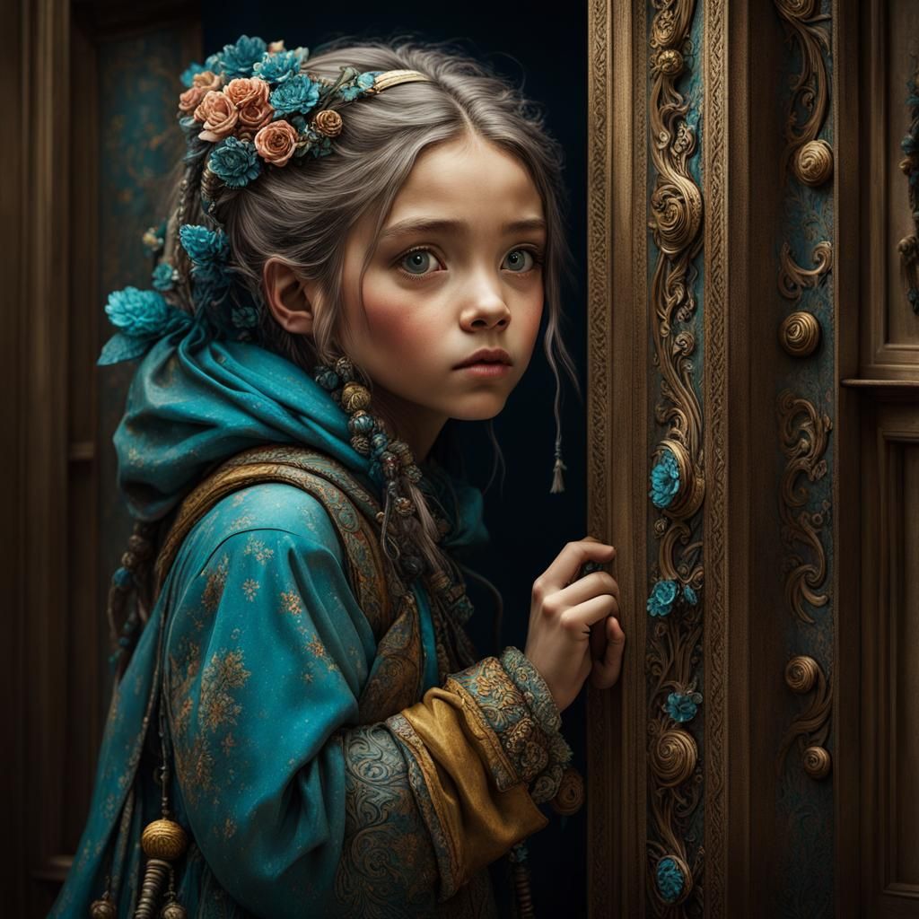 Intricate Color Portrait of Girl in Digital Art Style