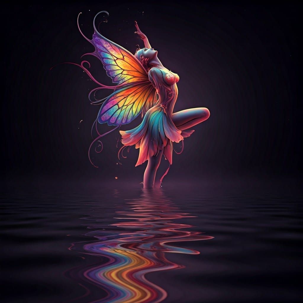 Luminous Fairy Dance in 3D Illustration Style