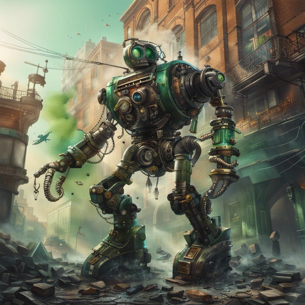 Robot sucking polluted air