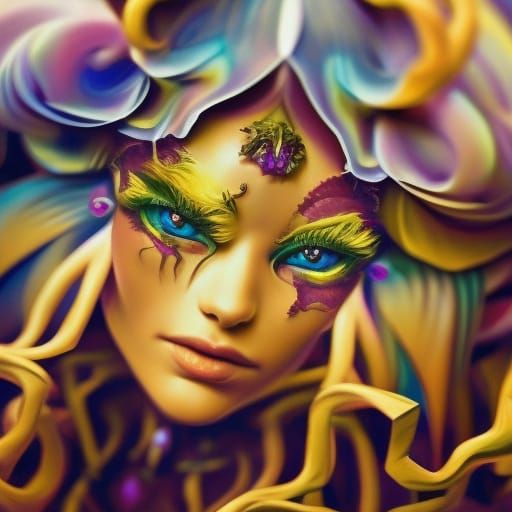 Modern Floral Art with Intricate Details