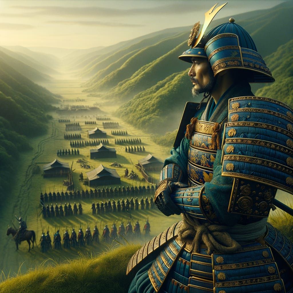 Shogun of Wisdom and Strength in Ancient Samurai Armor