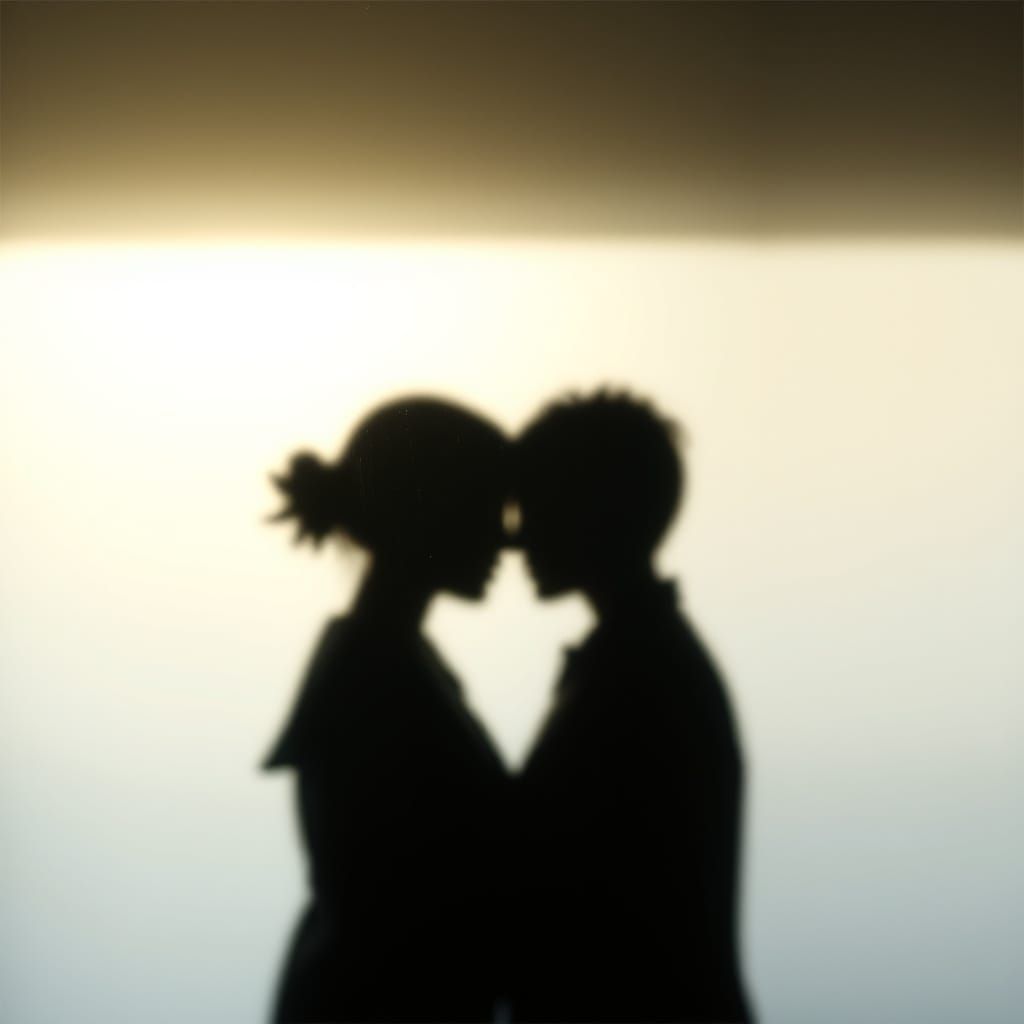 Dreamy Silhouettes Behind Smoked Window in 8K