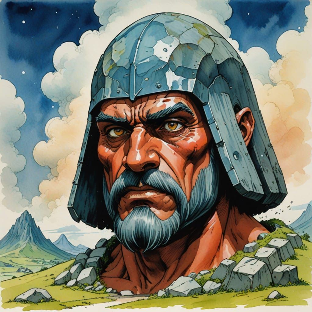 Ethereal Stone Oracle in Whimsical Studio Ghibli Style