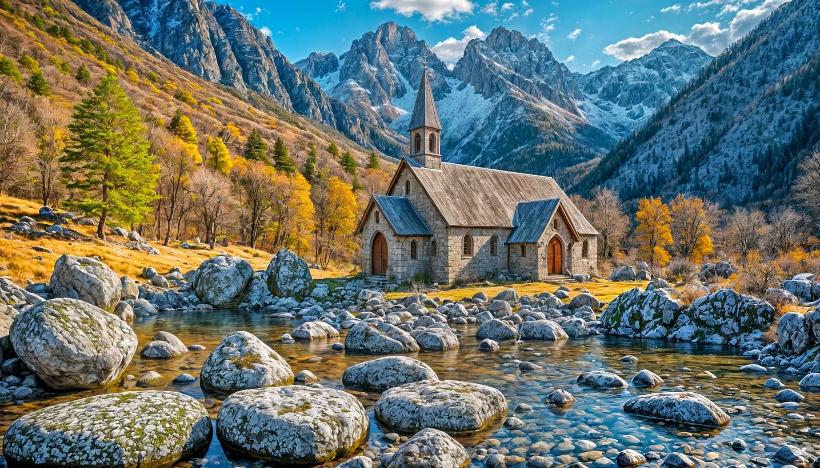 Stone Church at Mountain Brook in Serene Natural Light