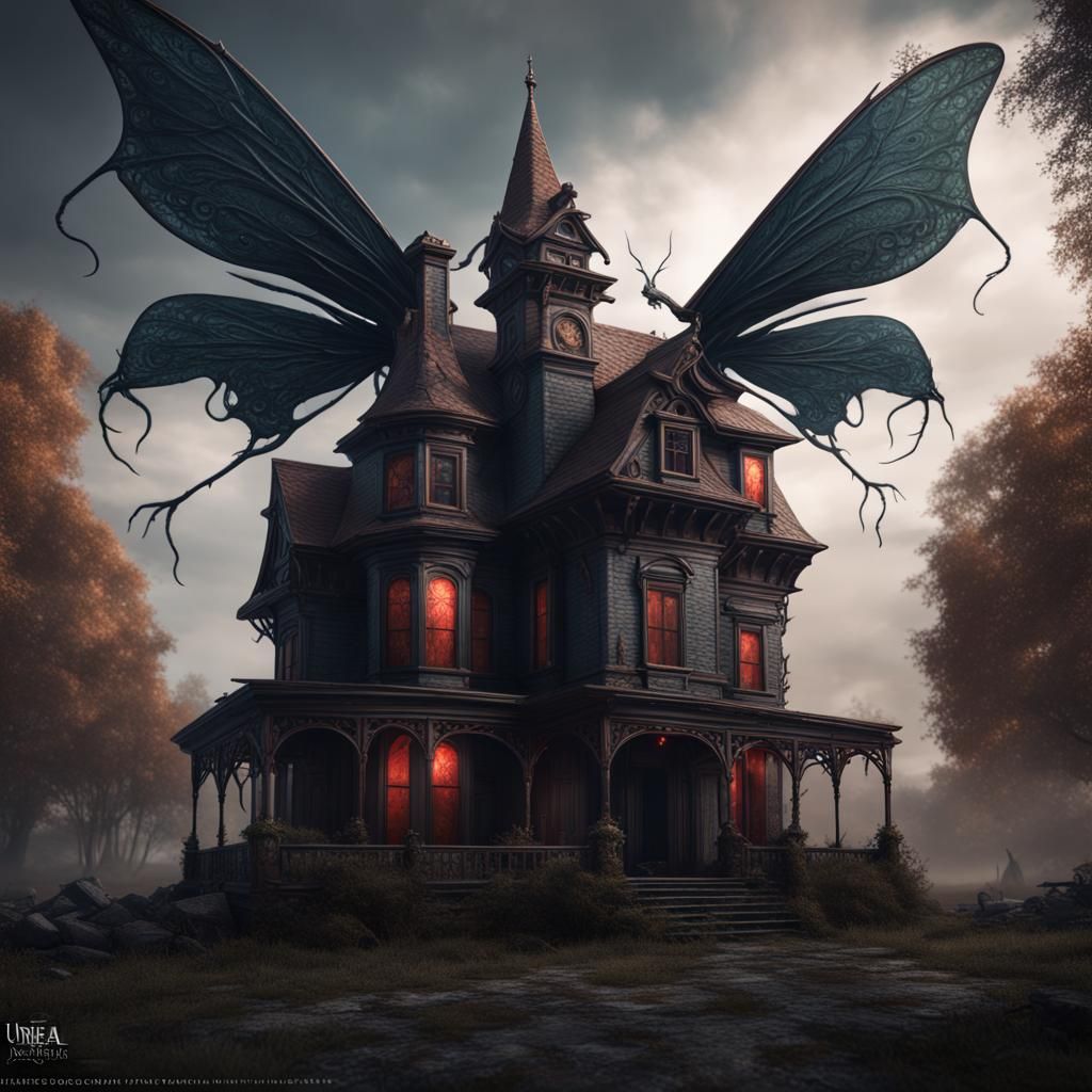 Demonic Eldritch Housefly in Detailed Matte Painting