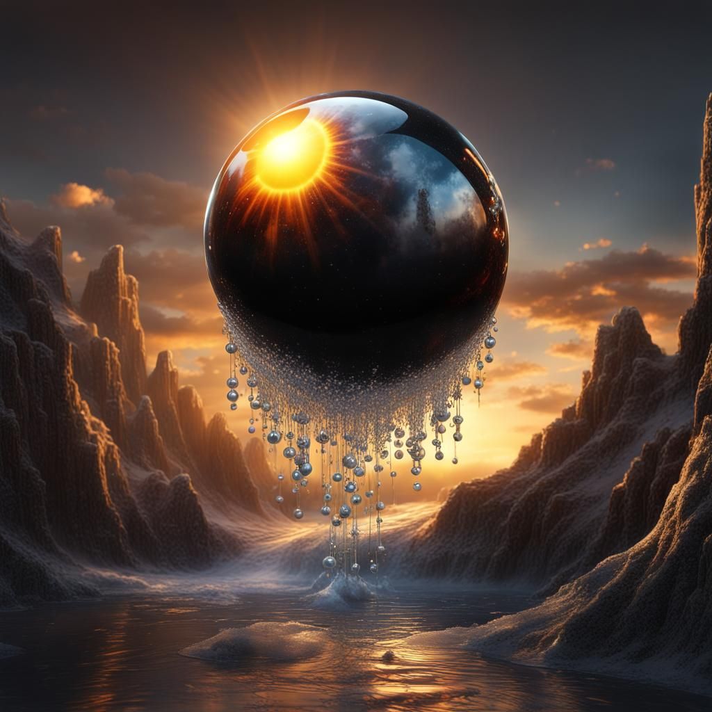 Miniature Sun Melts Pearl into Silver Snowflakes