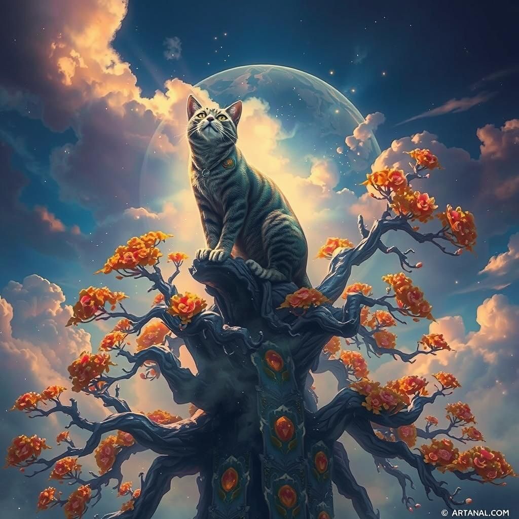 Regal Cat in Ethereal Concept Art