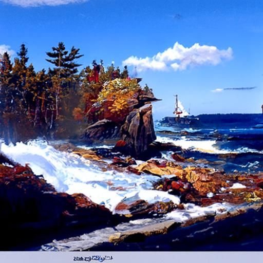 Maine Coastline Oil Painting by Gurney