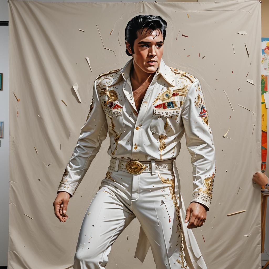 Elvis Presley Emerges from a 3D Art Canvas