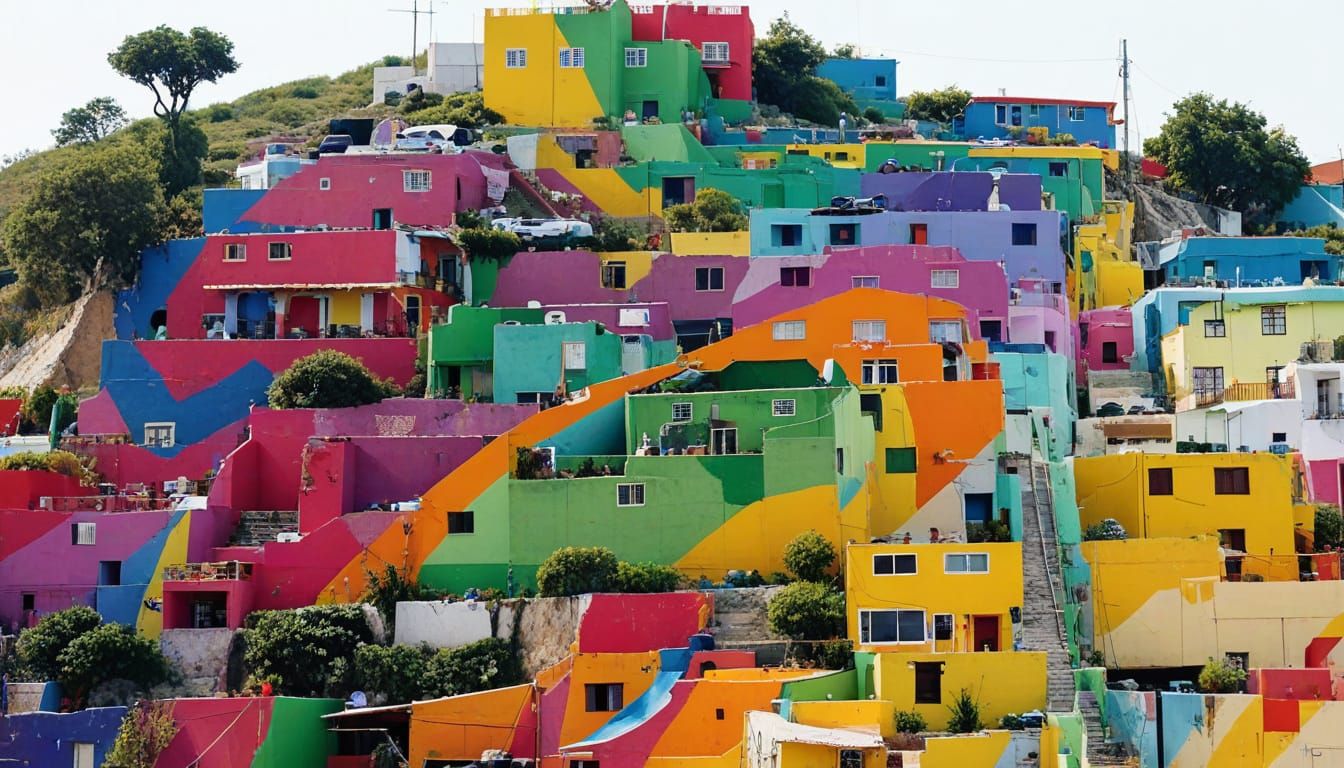 colorful houses Mexico