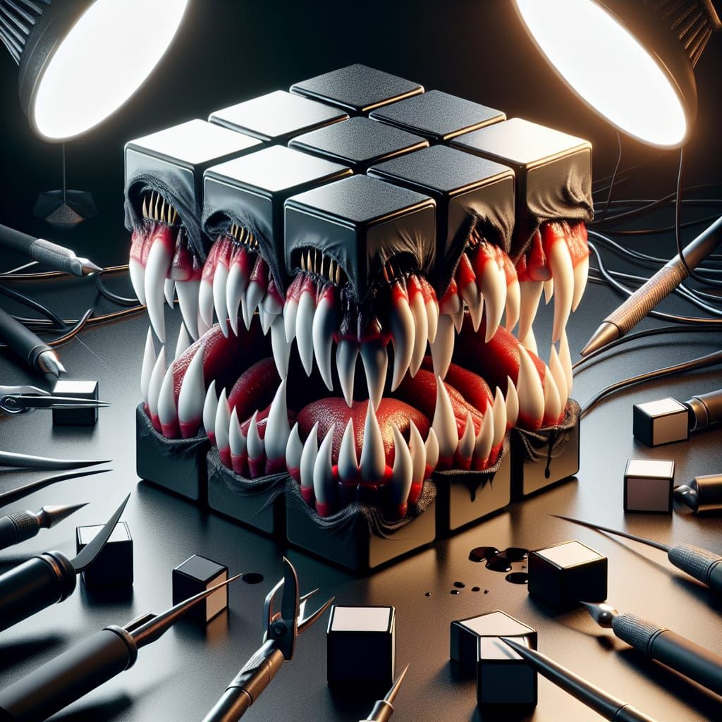 Terrifying Rubik's Cube of Vampire Fangs