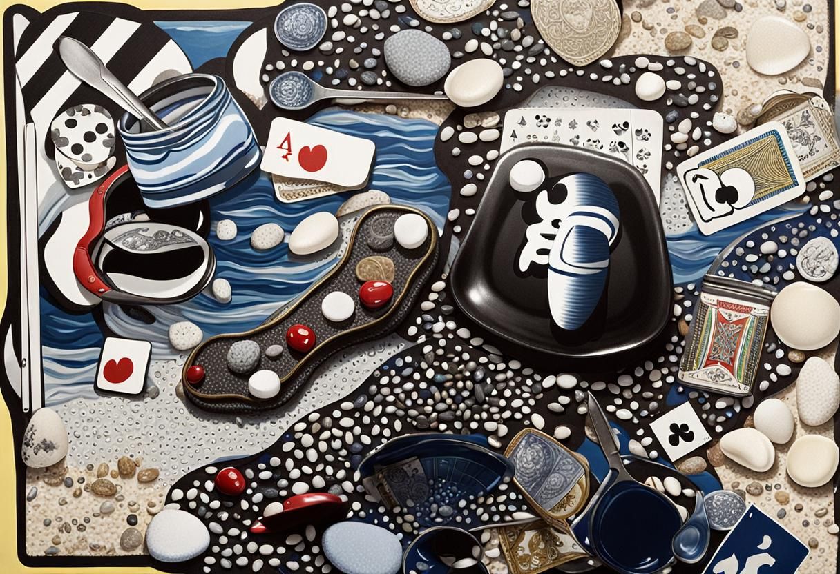 Still Life with Pebbles in Super Realistic Style