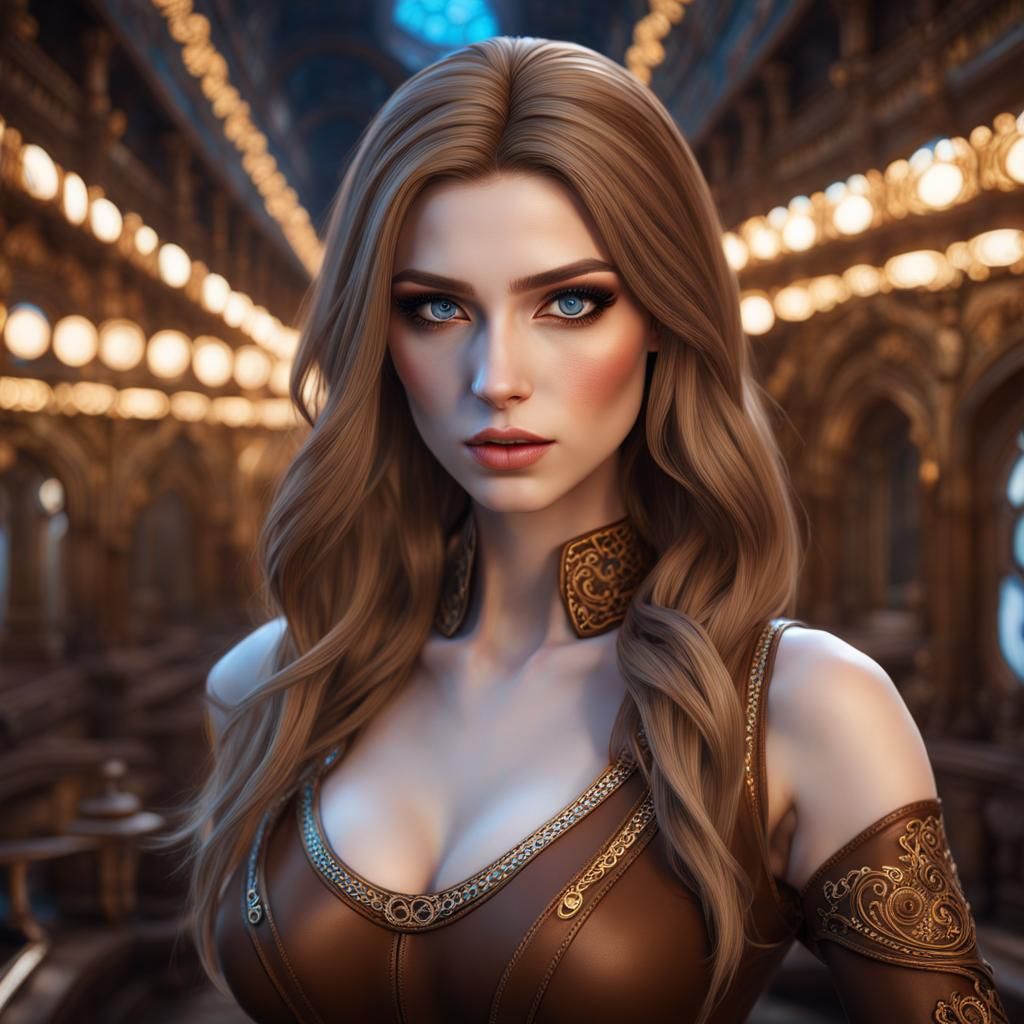 Beautiful Woman Selfie: Detailed Fantasy Concept Art