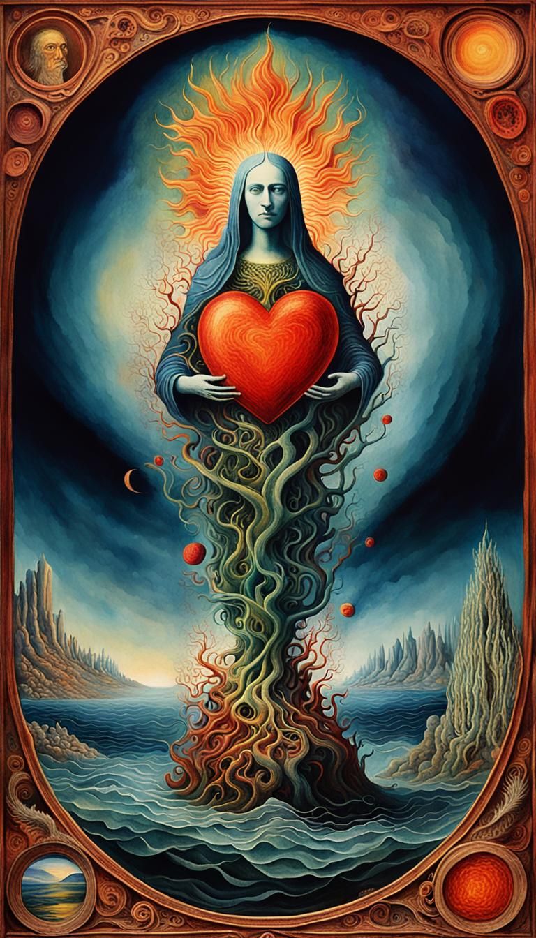 Heart of flame ,Sacred Heart Of Christ ,sea weed   Je me sou...