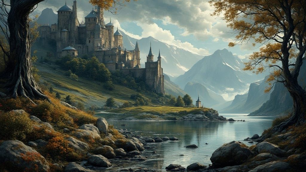 Epic Fantasy Castle Landscape
