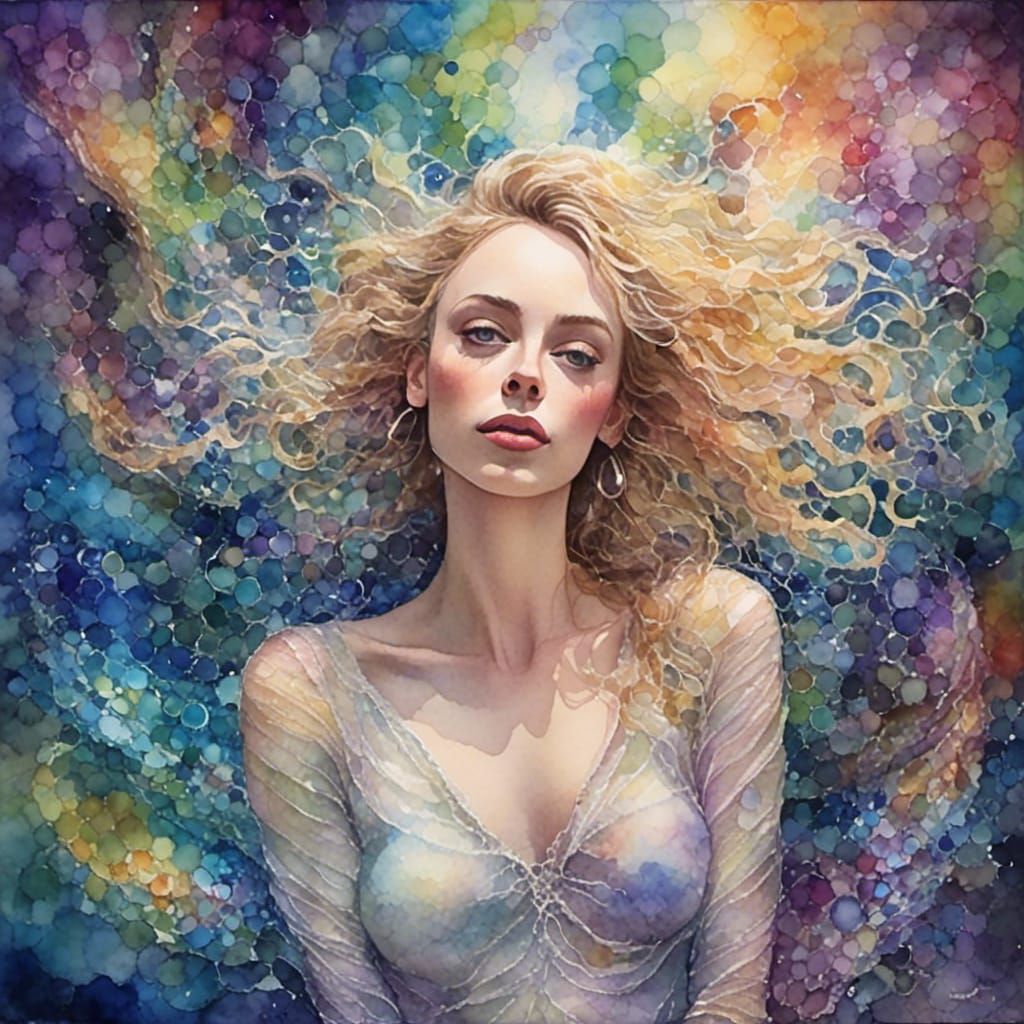 Surreal Painting of a Gorgeous Trans Woman Posing