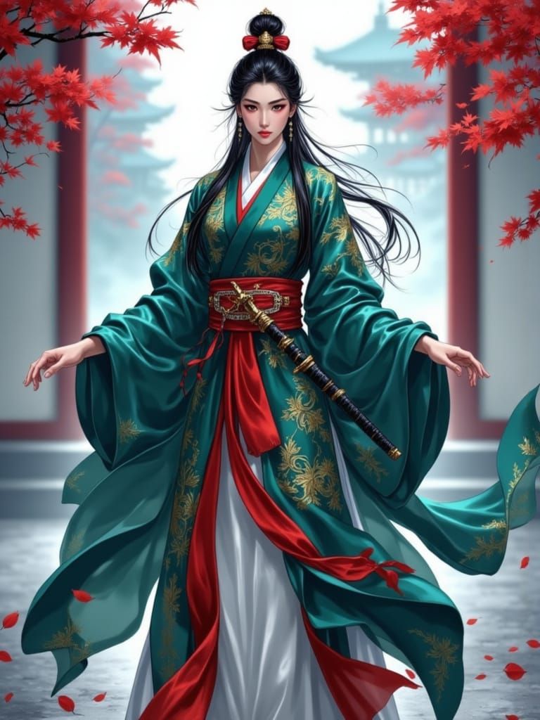 Donghua Princess with Katana in Ancient China