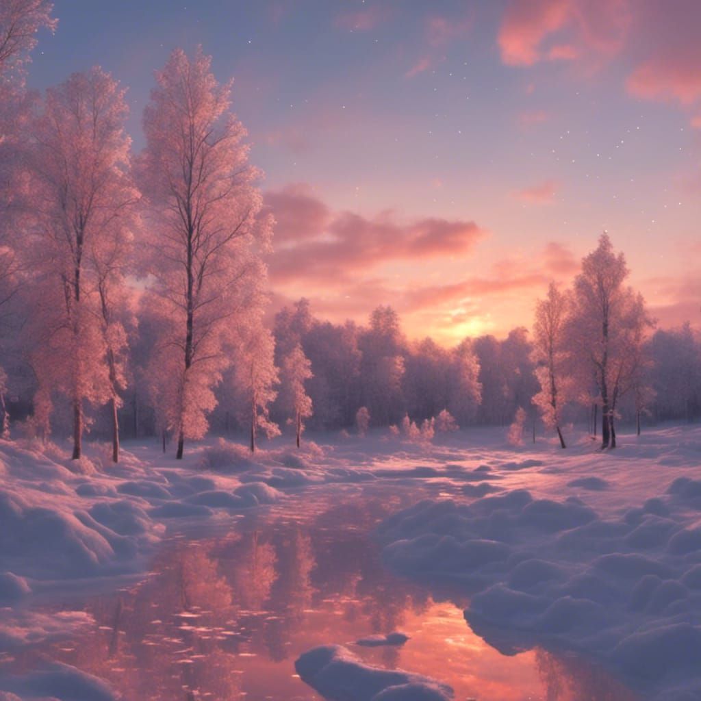 Polar Bears on Ice Under Northern Lights